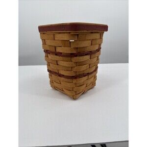 1996 Longaberger Medium Spoon Kitchen Basket Red Weave VTG Farmhouse Country